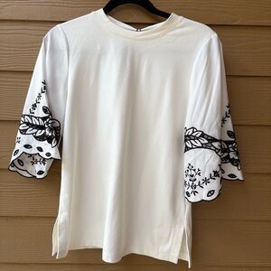 Kobi Halperin Julia Contrast Eyelet Blouse Size XS